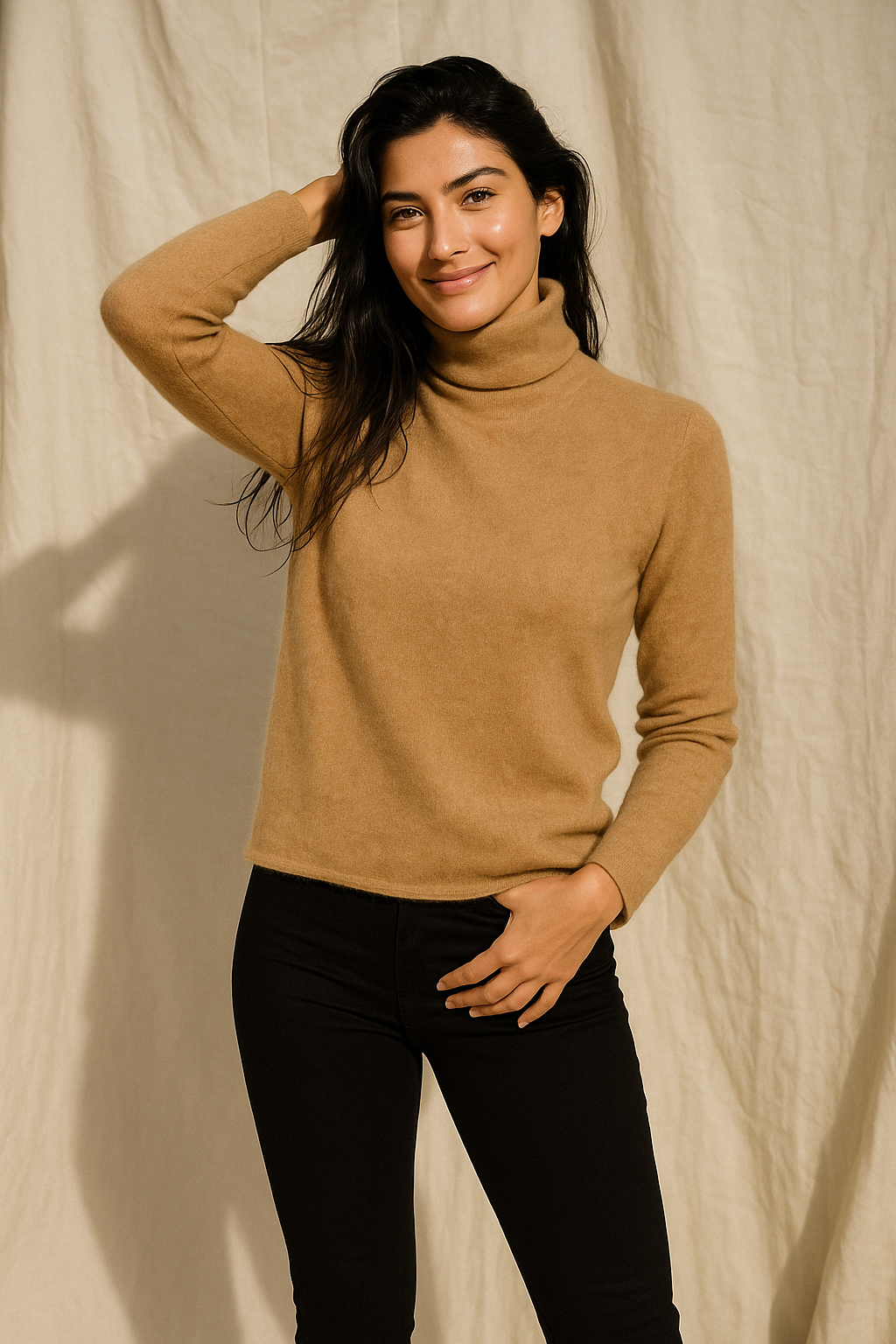 Mathilde | Cashmere Blend Slim Turtleneck Sweater