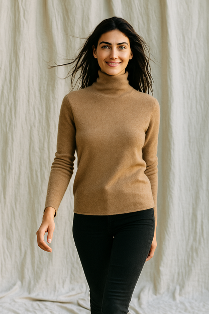Mathilde | Cashmere Blend Slim Turtleneck Sweater