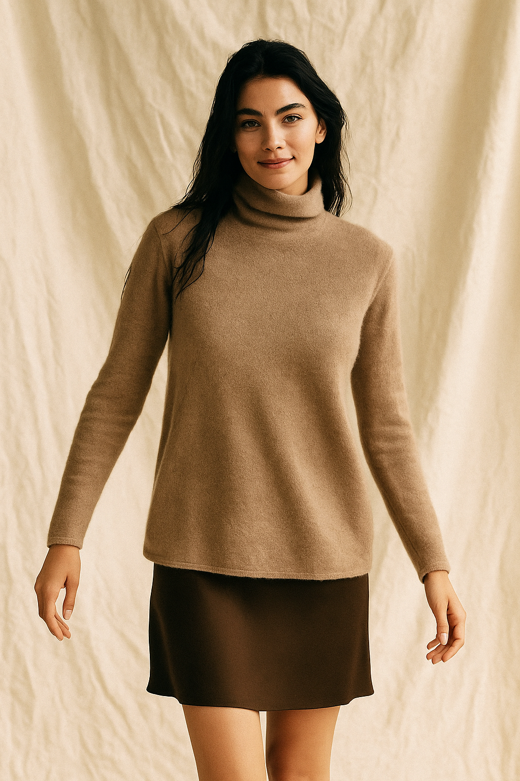 Mathilde | Cashmere Blend Slim Turtleneck Sweater
