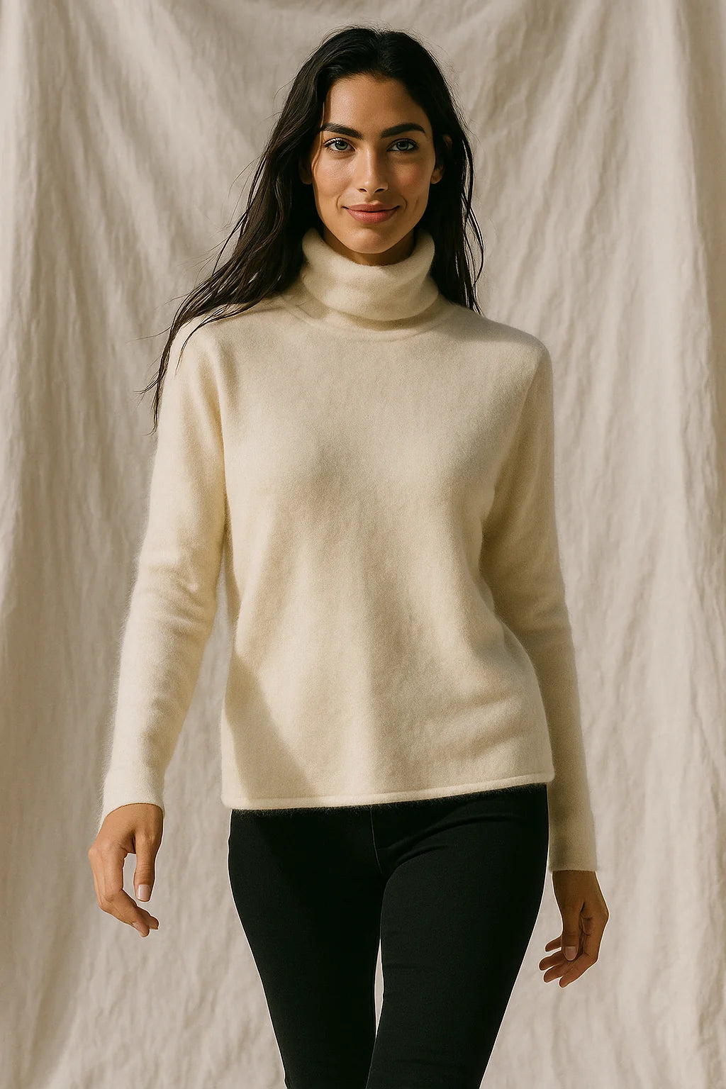 Mathilde | Cashmere Blend Slim Turtleneck Sweater