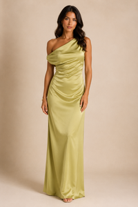 Constance | Women's Asymmetric Satin Slip Dress