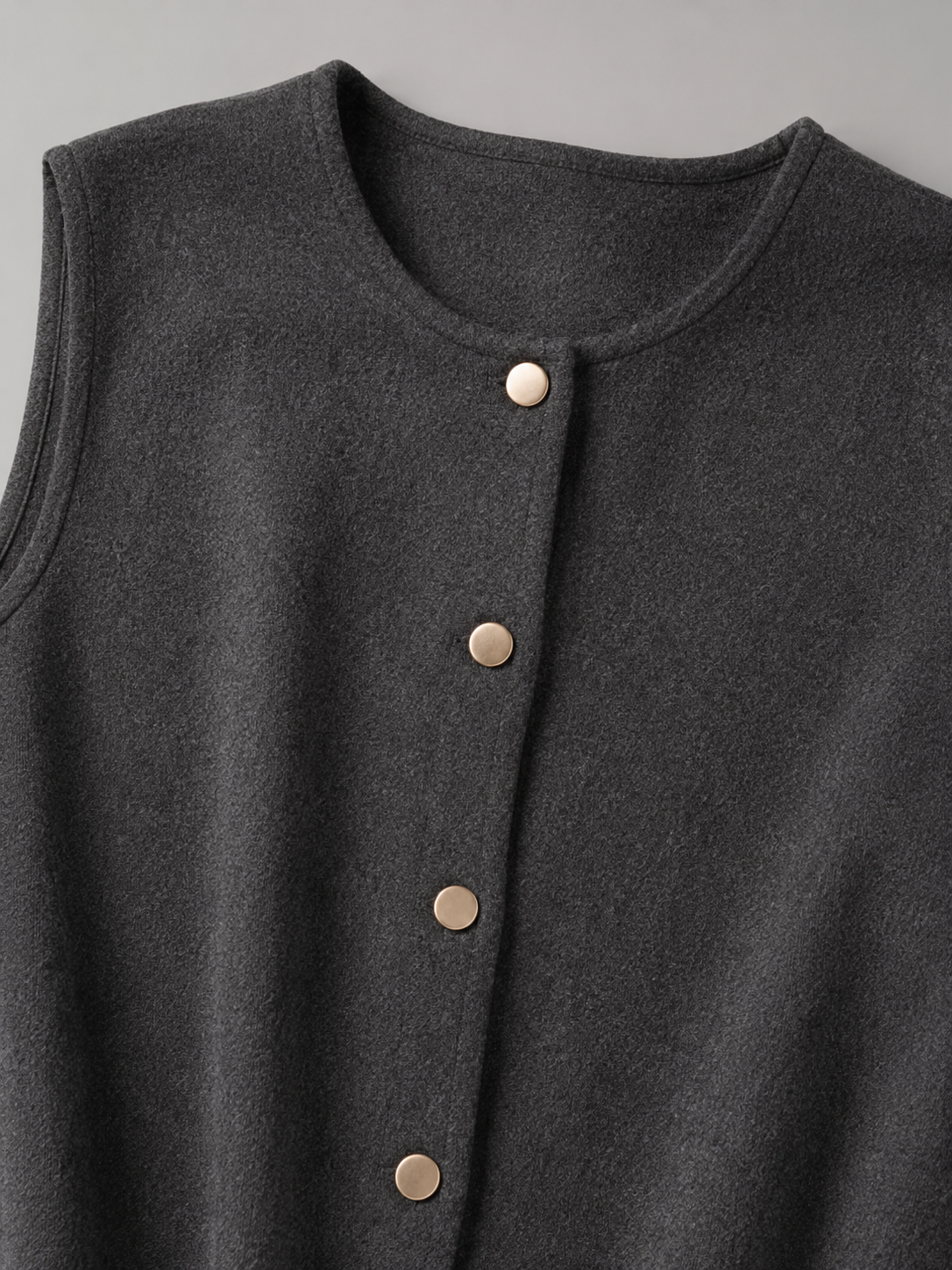 Sylvie | V-Neck Button-Front Sleeveless Knit Vest
