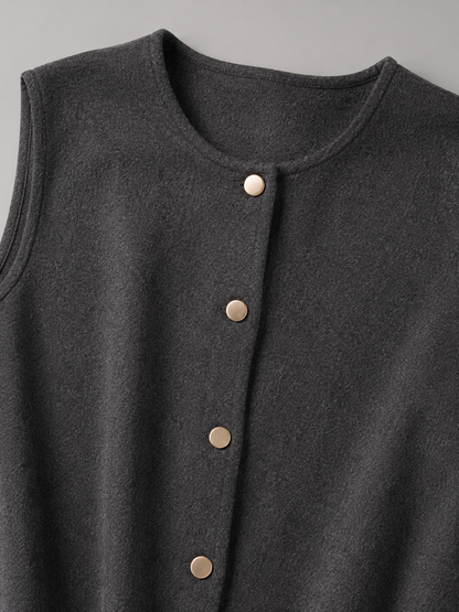 Sylvie | V-Neck Button-Front Sleeveless Knit Vest