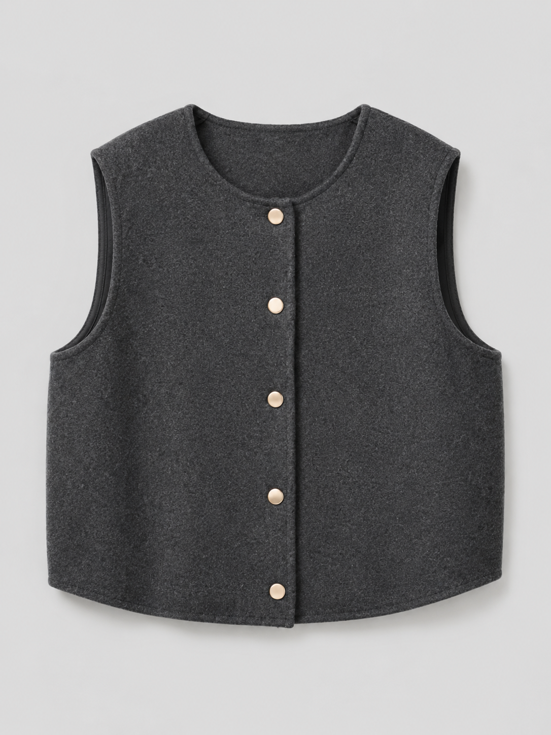 Sylvie | V-Neck Button-Front Sleeveless Knit Vest