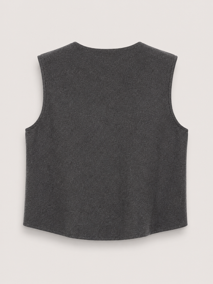 Sylvie | V-Neck Button-Front Sleeveless Knit Vest