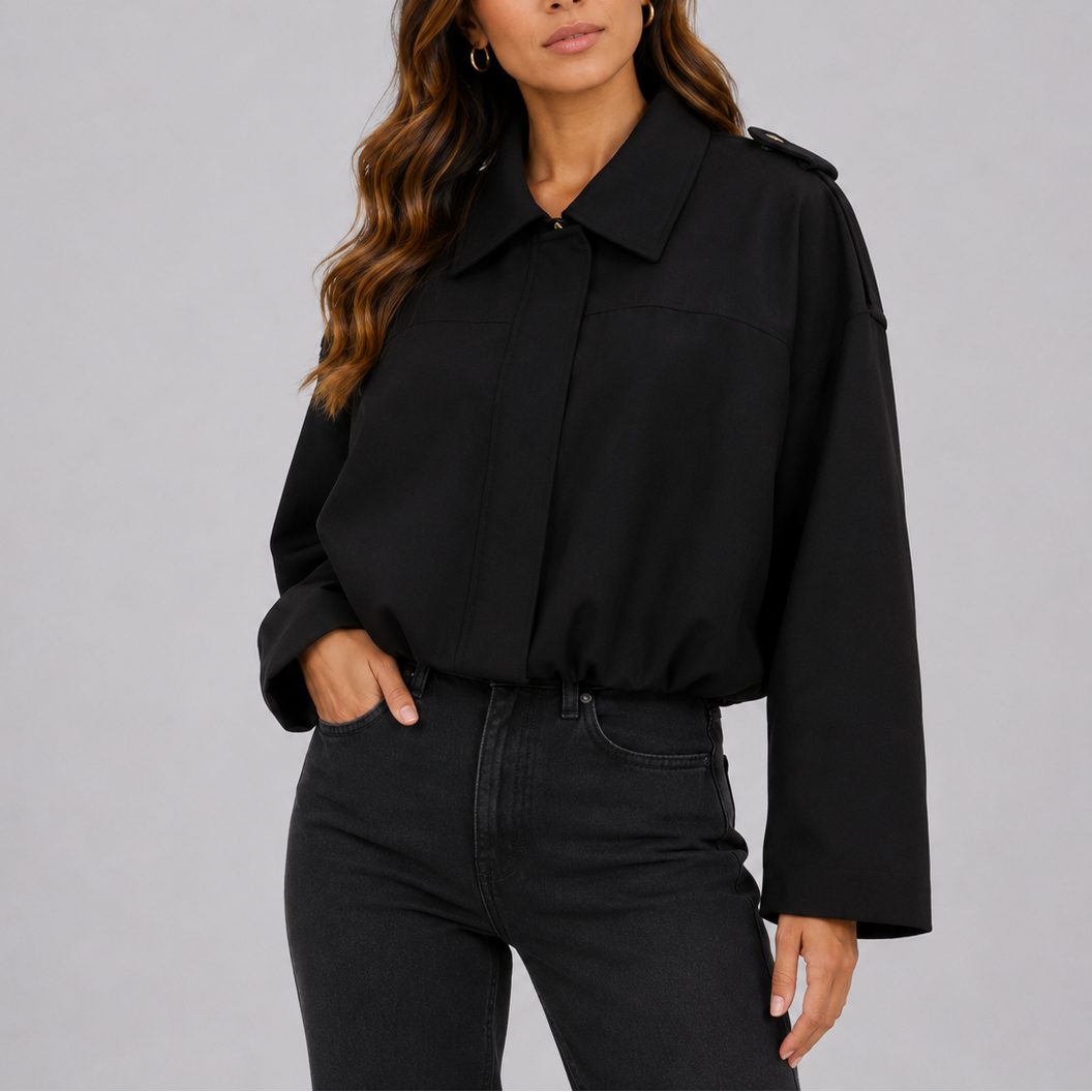 Leontine | Oversized Suede Bomber Jacket