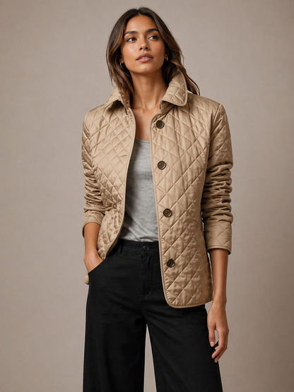 Arlisse | Diamond Quilted Button Through Jacket