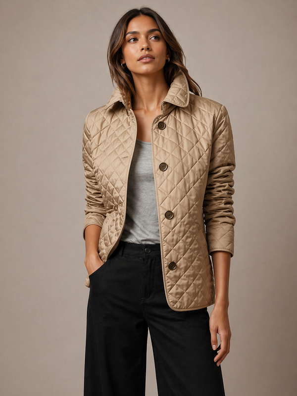 Arlisse | Diamond Quilted Button Through Jacket