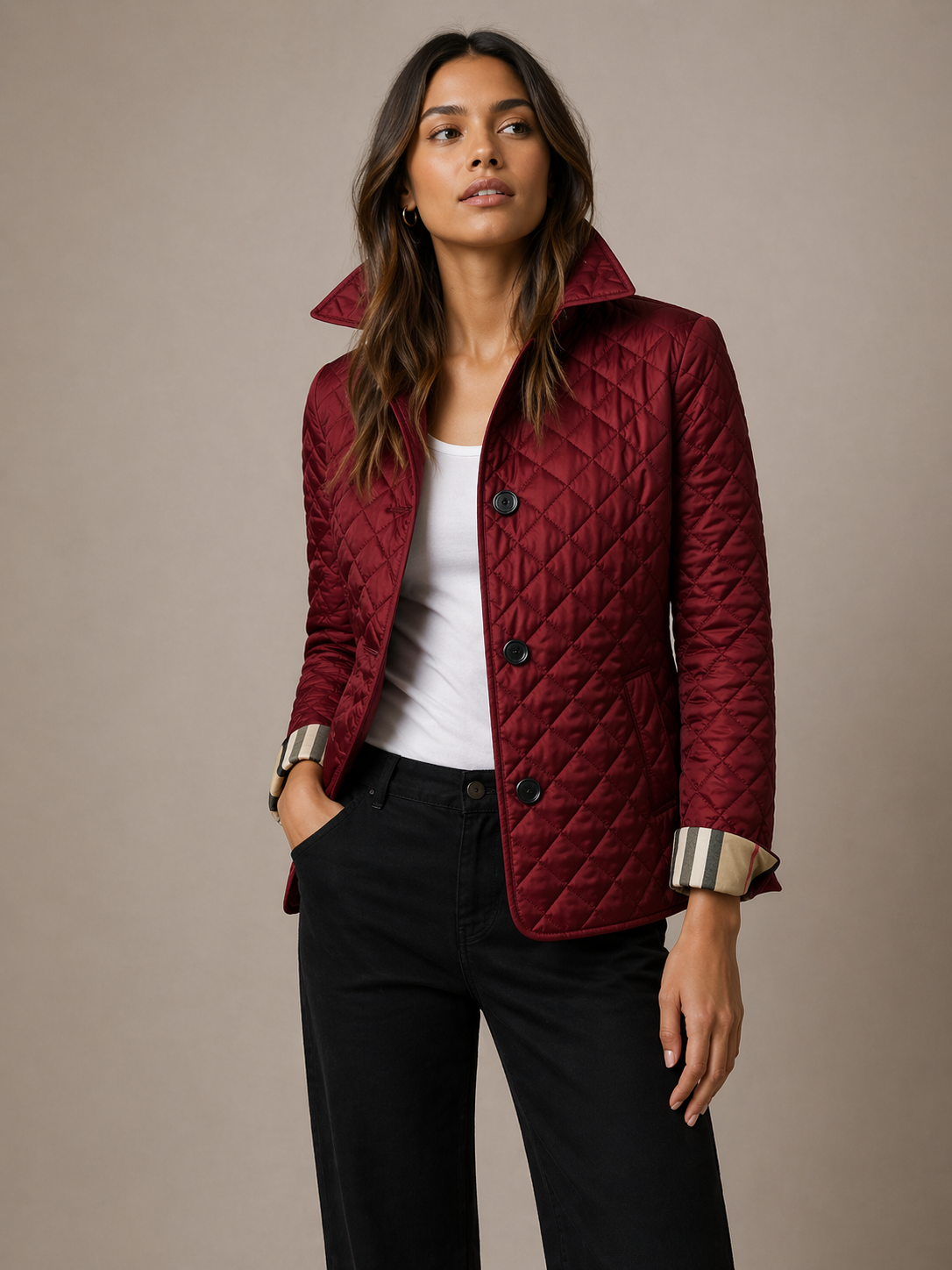 Arlisse | Diamond Quilted Button Through Jacket