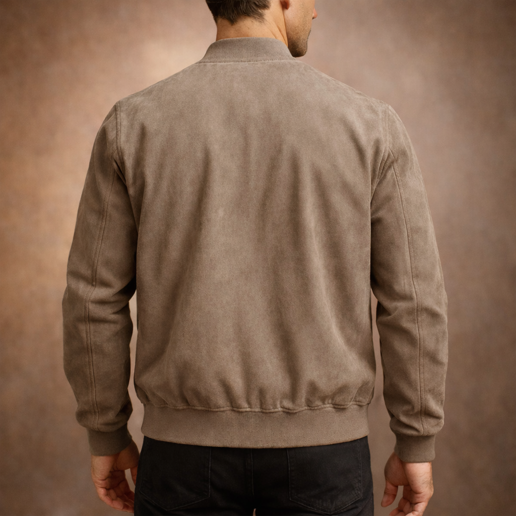Lucien | Suede Full-Zip Bomber Jacket