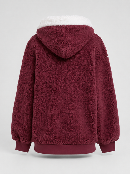 Joelle | Sherpa Fleece Zip-Up Hooded Jacket