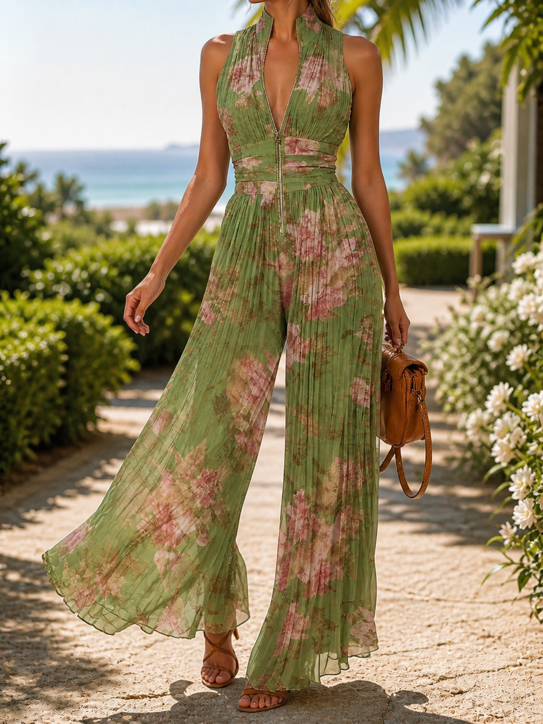 Lucienne | Women's Floral Chiffon Trouser Set