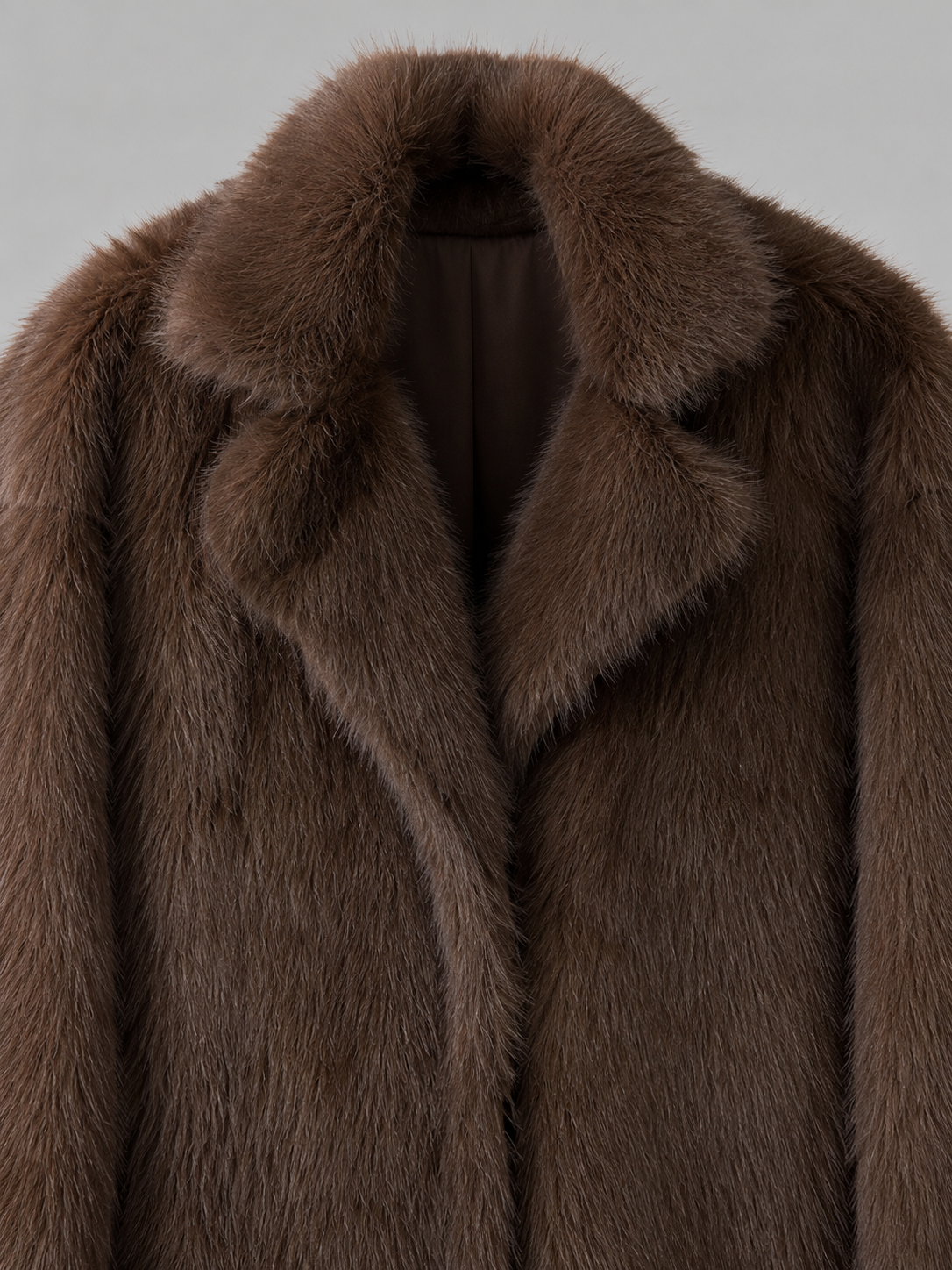 Celestine | Oversized Collar Full-Length Faux Fur Coat