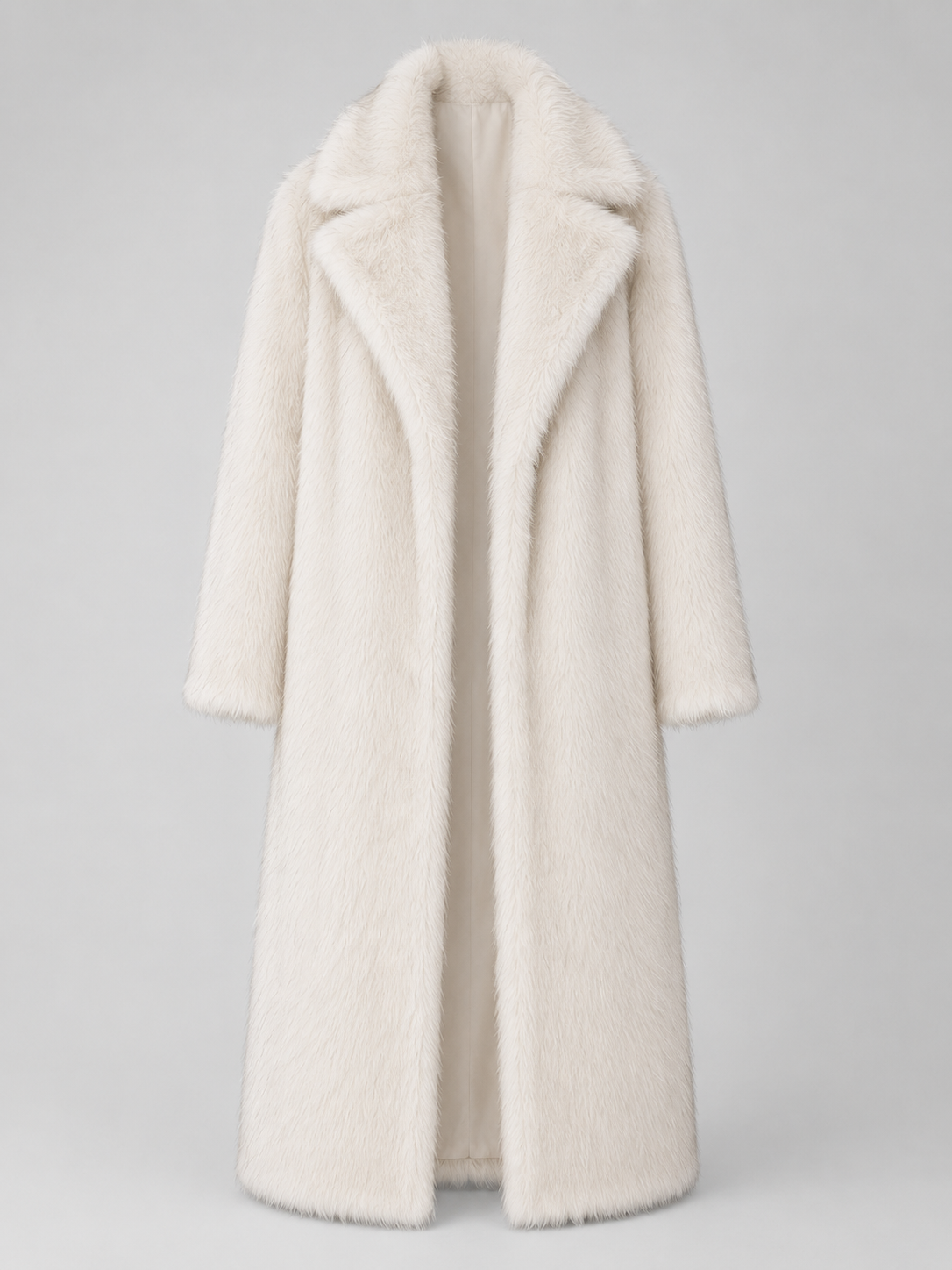 Celestine | Oversized Collar Full-Length Faux Fur Coat