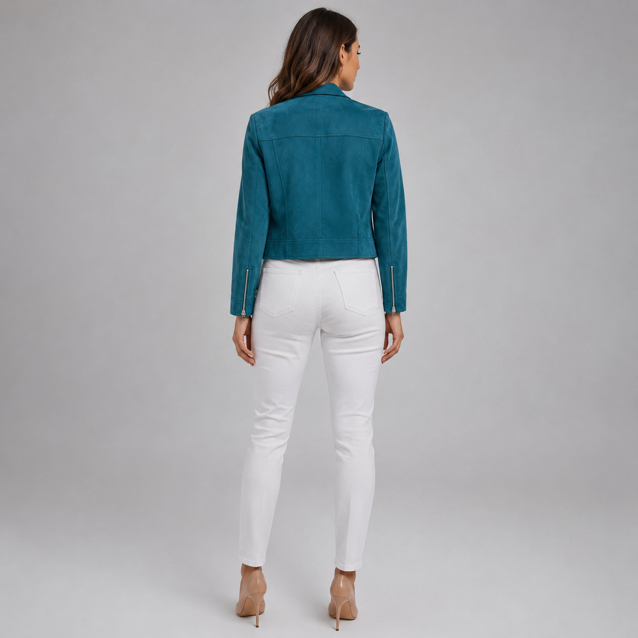 Delphine | Suede-Effect Asymmetric Zip Moto Jacket