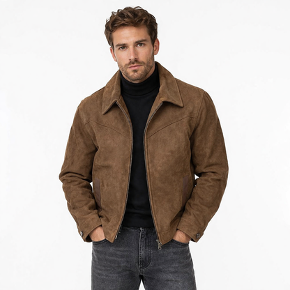 Ravello | Effortless Leather Bomber Jacket Zip