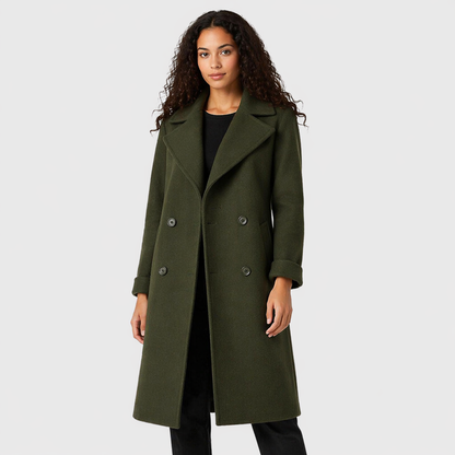Elmoure | Classic Trench Coat with Belt and Double Breasted Design