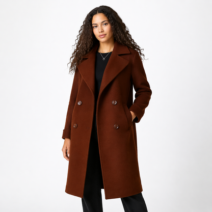 Elmoure | Classic Trench Coat with Belt and Double Breasted Design