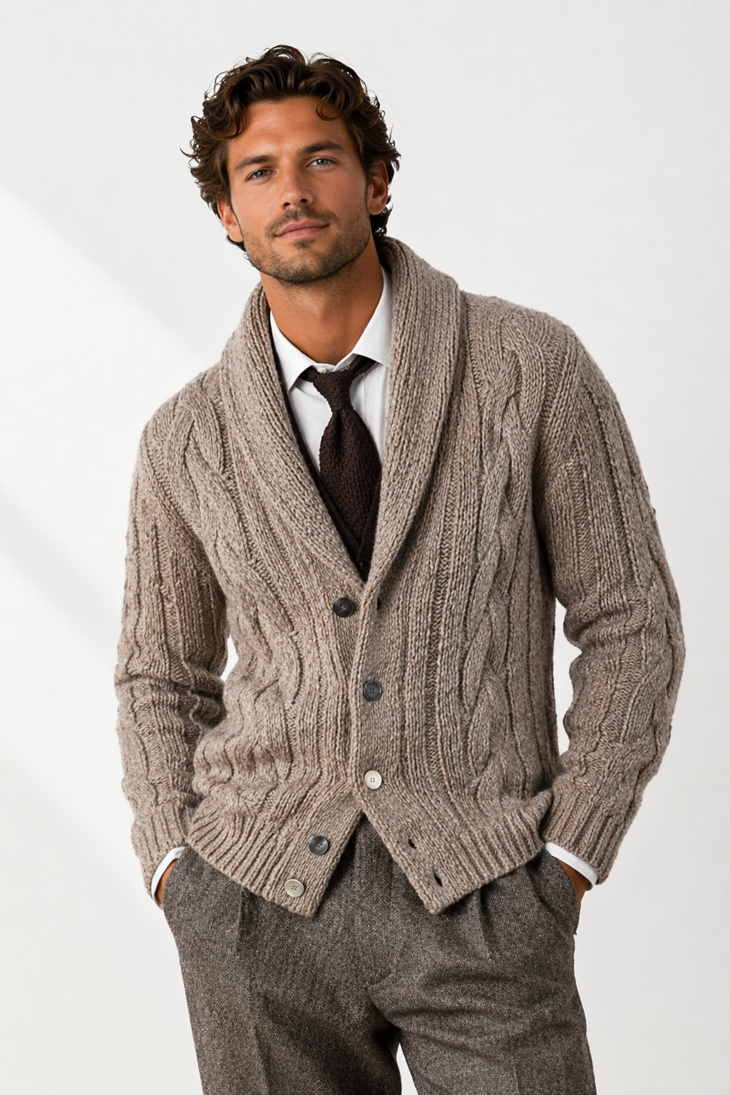 Valenzo | Classic Knit Cardigan Button Front