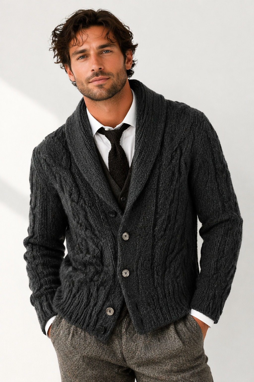 Valenzo | Classic Knit Cardigan Button Front