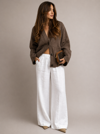 Marivelle | Relaxed Fit Knit Cardigan V-Neck Style