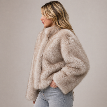 Furielle | Faux Fur Coat Round Neck Soft Fit