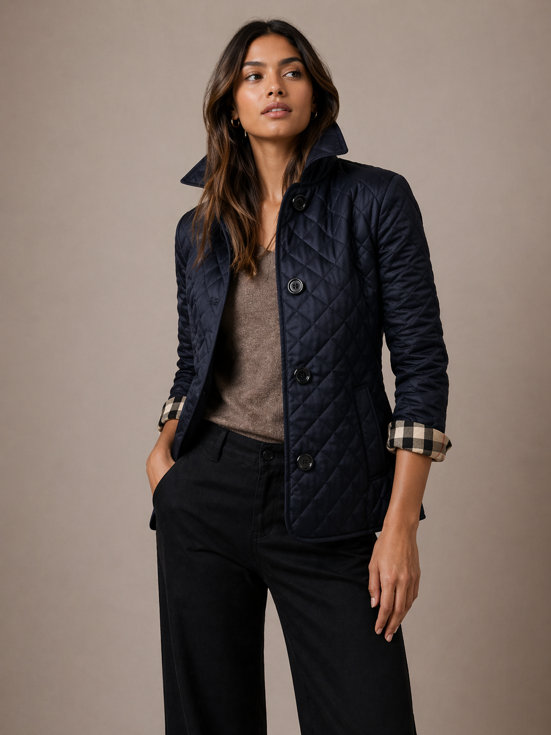 Arlisse | Diamond Quilted Button Through Jacket