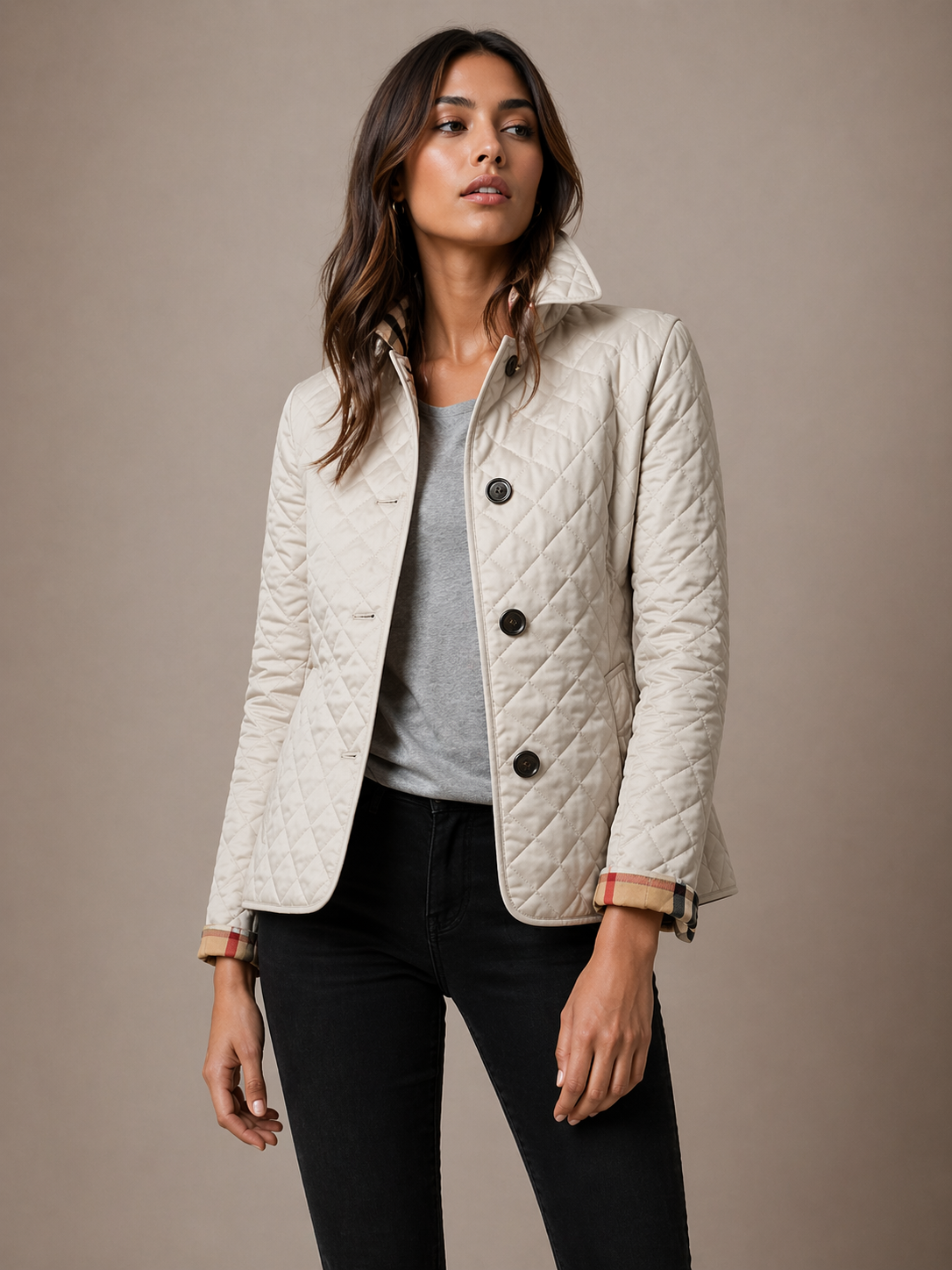 Arlisse | Diamond Quilted Button Through Jacket