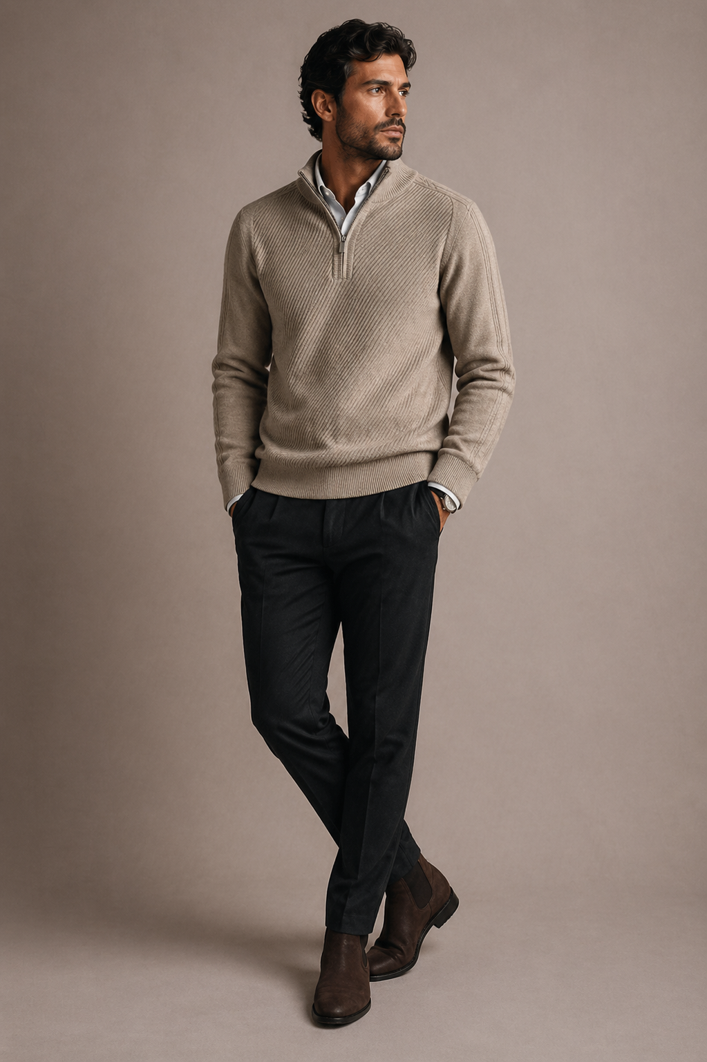 Orvian | Half Zip Knit Sweater Refined Fit