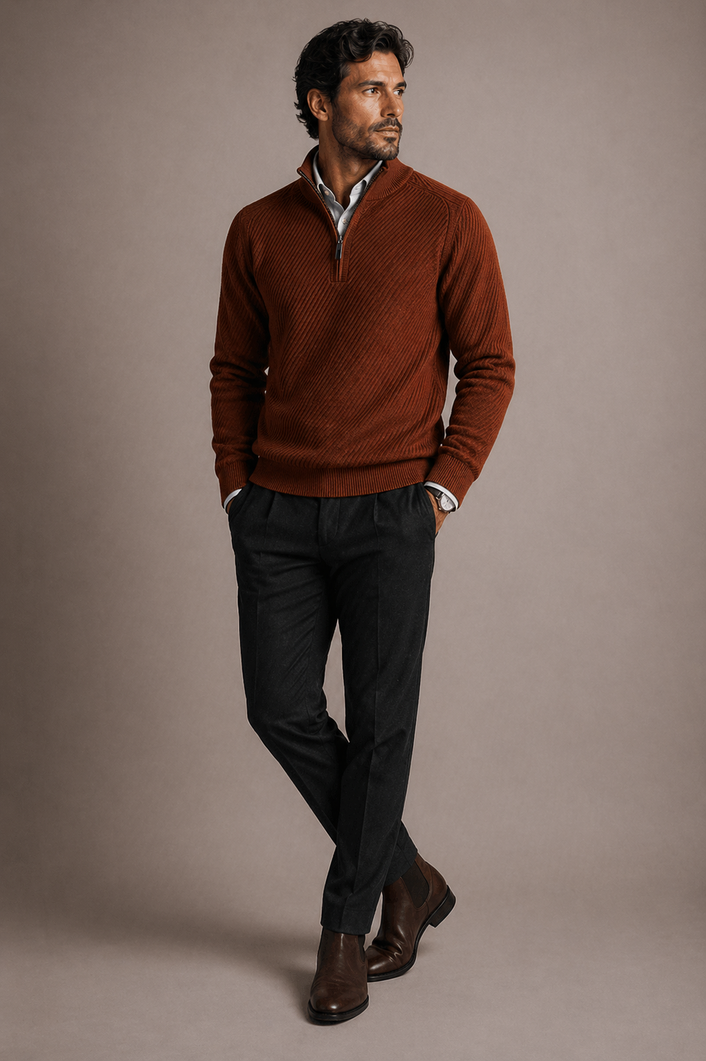 Orvian | Half Zip Knit Sweater Refined Fit
