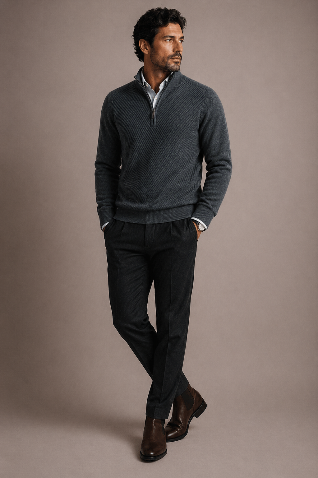 Orvian | Half Zip Knit Sweater Refined Fit
