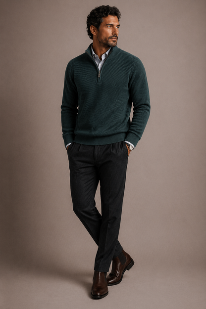 Orvian | Half Zip Knit Sweater Refined Fit