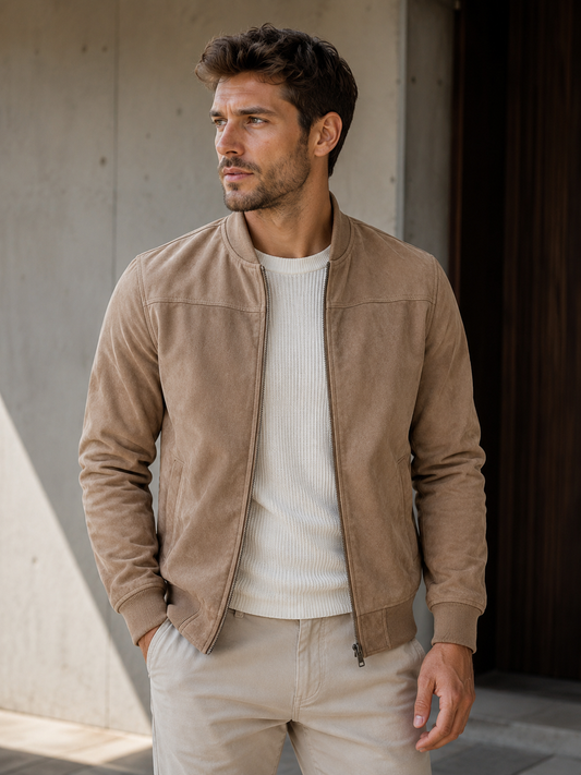 Remy | Suede Bomber Jacket