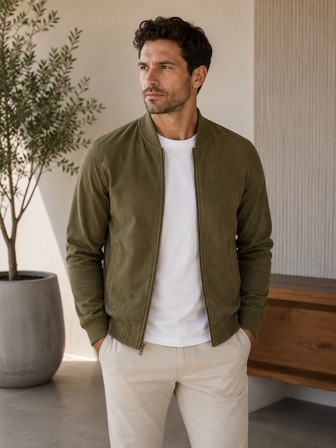 Remy | Suede Bomber Jacket