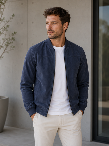Remy | Suede Bomber Jacket