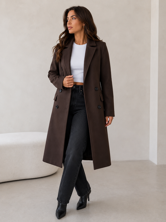 Sylvaine | Tailored Lapel Long Coat