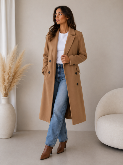 Sylvaine | Tailored Lapel Long Coat