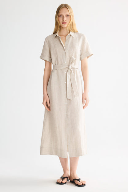 Brigitte | Classic Linen Maxi Dress