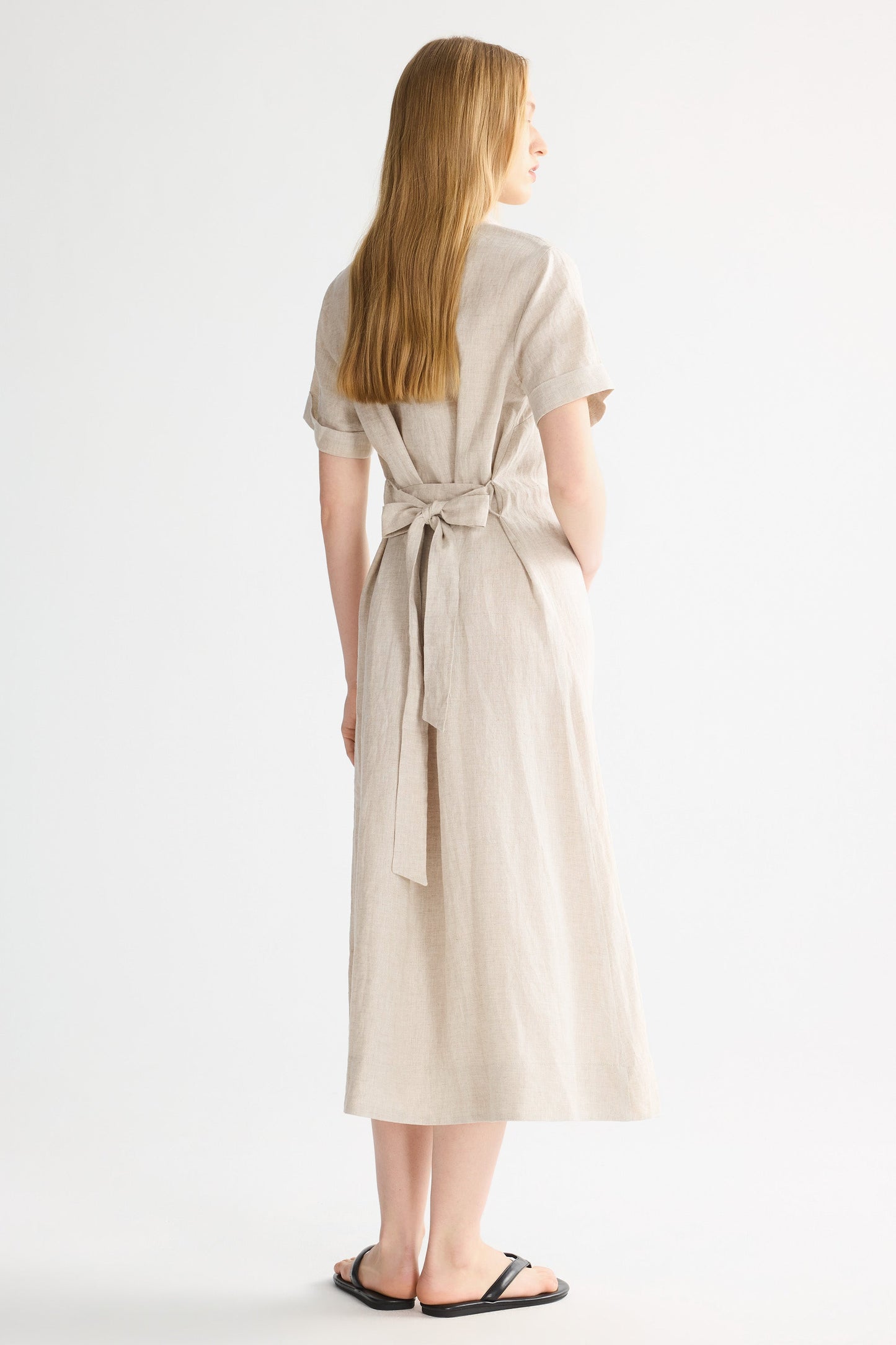 Brigitte | Classic Linen Maxi Dress