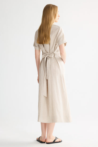 Brigitte | Classic Linen Maxi Dress