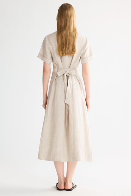 Brigitte | Classic Linen Maxi Dress