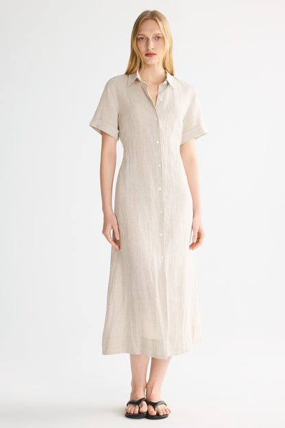 Brigitte | Classic Linen Maxi Dress