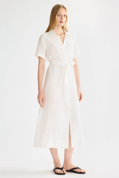 Brigitte | Classic Linen Maxi Dress