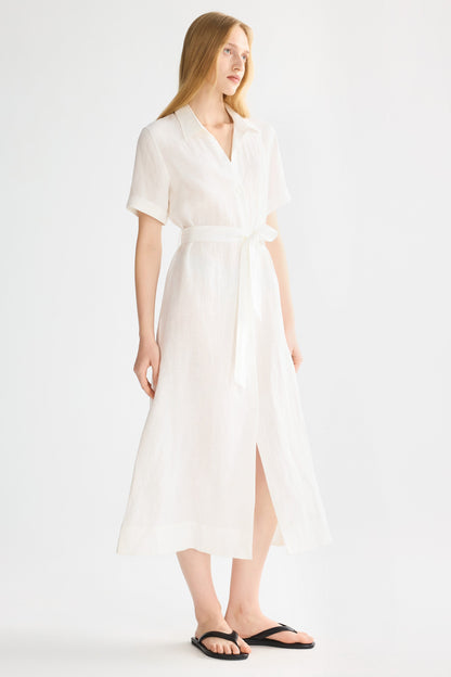 Brigitte | Classic Linen Maxi Dress