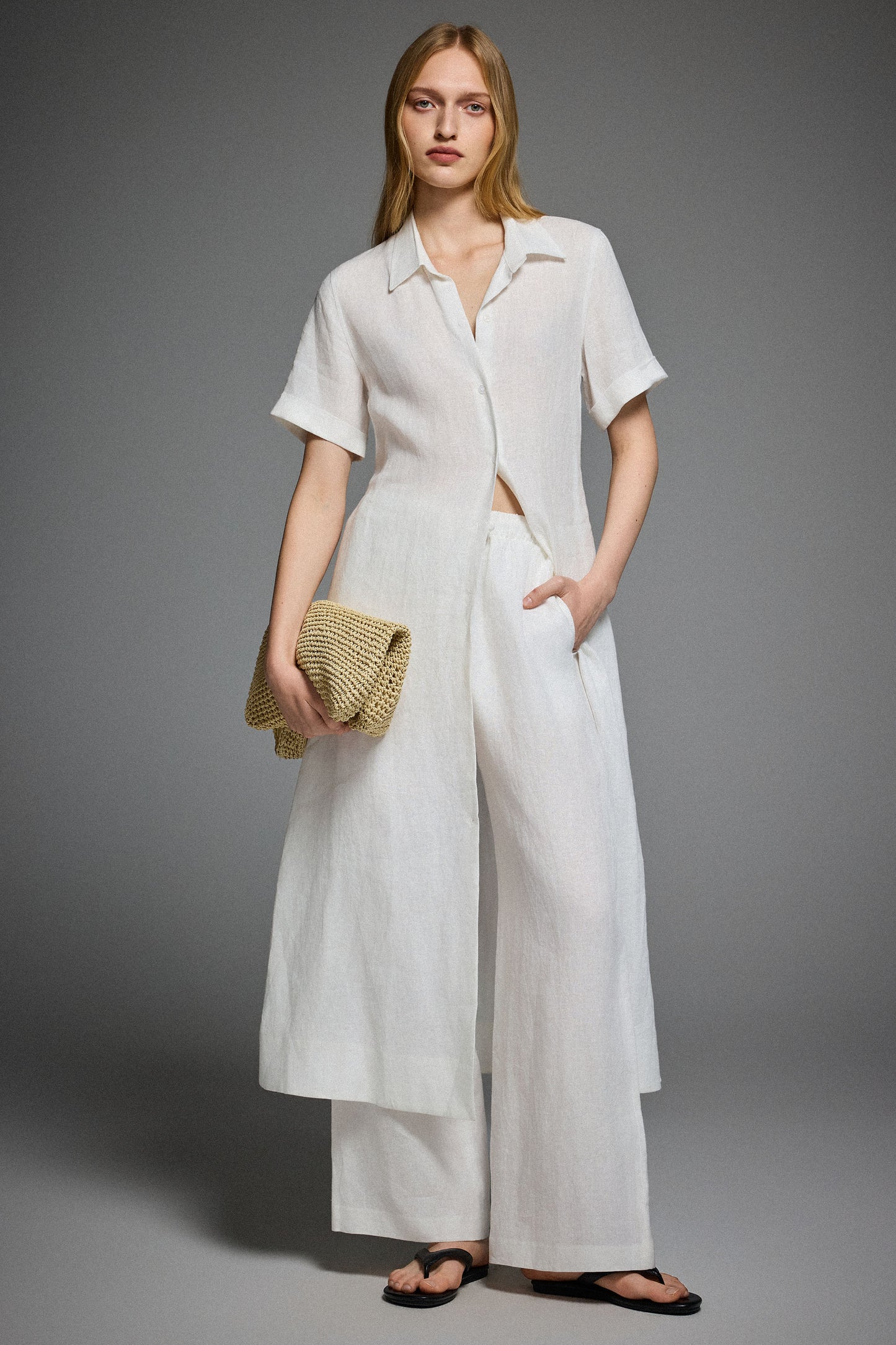 Brigitte | Classic Linen Maxi Dress