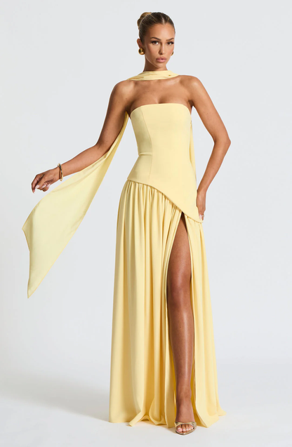 Mireille | Strapless Ruched Maxi Gown