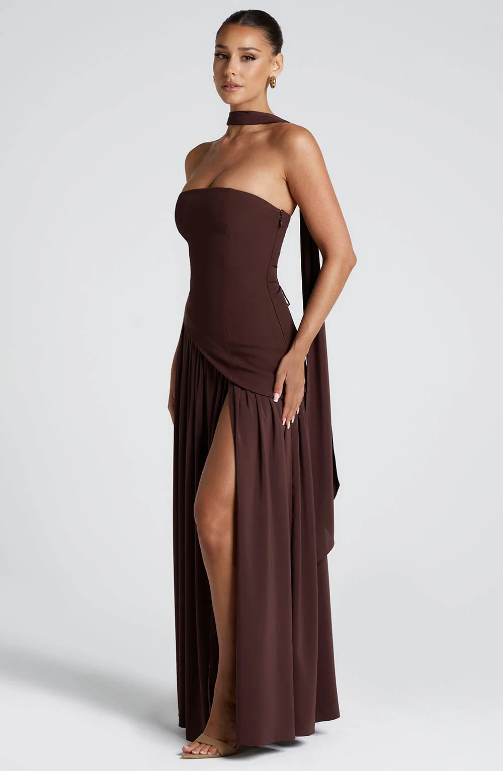Mireille | Strapless Ruched Maxi Gown
