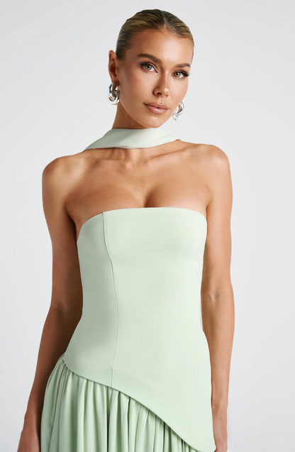 Mireille | Strapless Ruched Maxi Gown