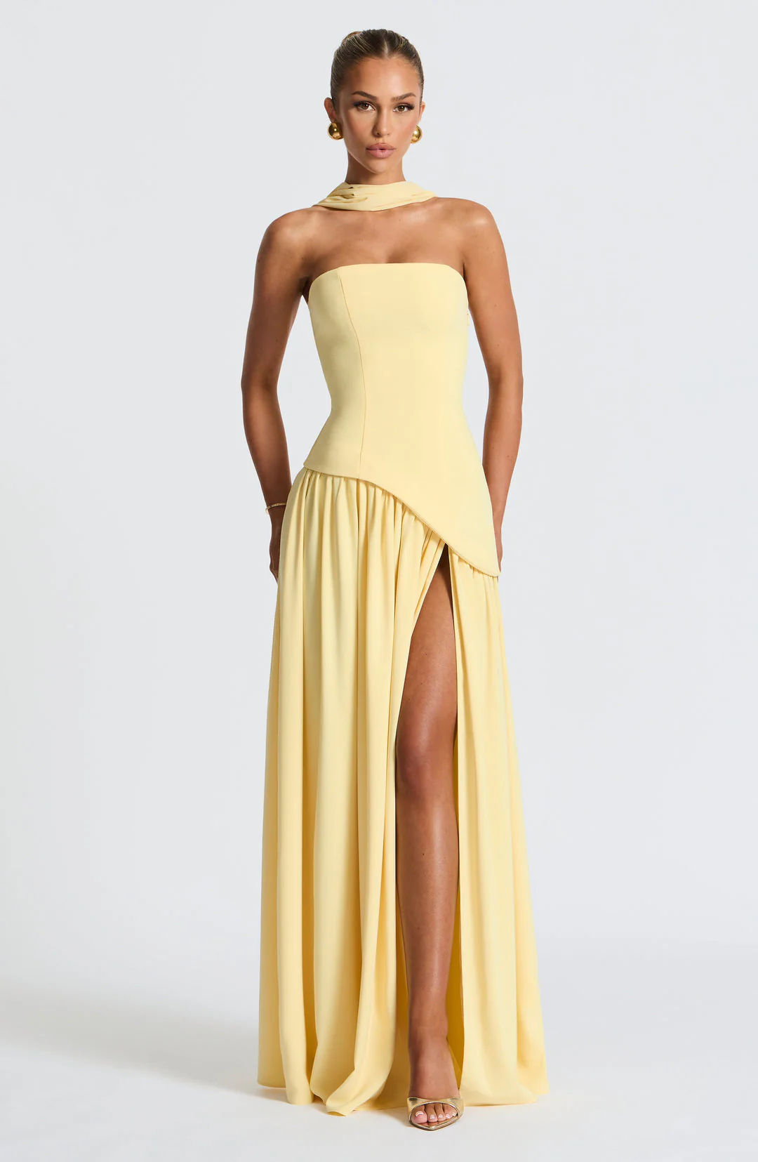 Mireille | Strapless Ruched Maxi Gown