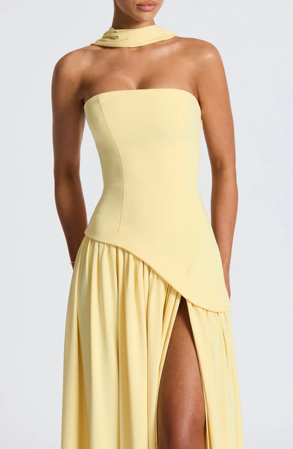 Mireille | Strapless Ruched Maxi Gown